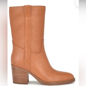 NINE WEST Women's Hess Almond Toe Block Heel Dress Boots